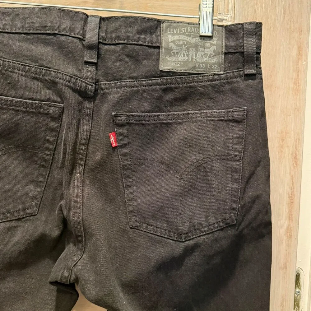 Vintage Y2K Levi's 512 Slim Tapered Black Jeans 34.5